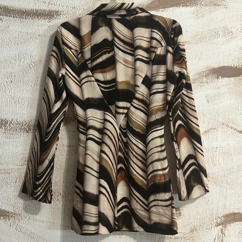 Zara Swirl-Print Wide-Leg Jumpsuit in Black, Cream & Tan - Picture 11 of 11